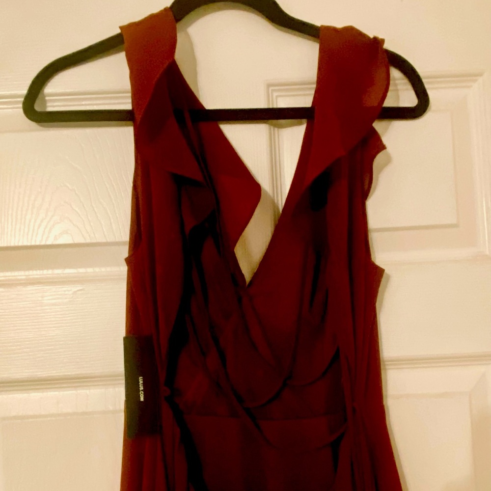 Lulus Burgundy Red Strappy Back Gown